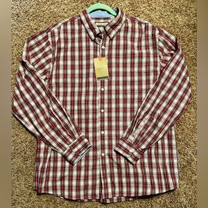 Men’s plaid button-down shirt